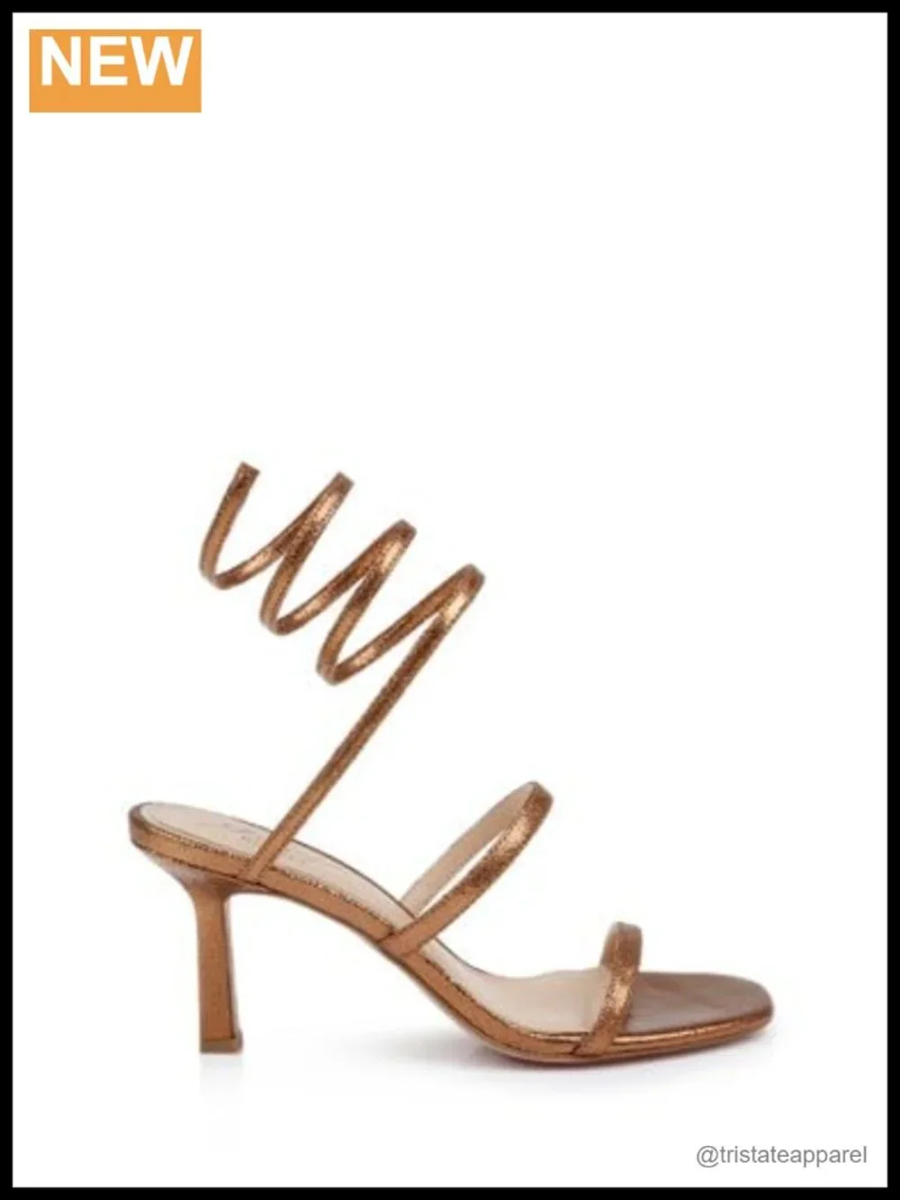 Metallic Wrapped Ankle Stiletto Heel Lace Up Open Toe Sandal